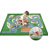 PaPaMat 1.3" Thick Educational Baby Floor Play Mat 59x79, Basic Padded Memory Foam Kids Mat, Non-...