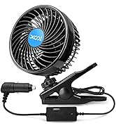 XOOL 12V 6'' Car Fan, Clip Fan 360 Degree Rotatable Car Fan Cooling Air Fan with Stepless Speed R...