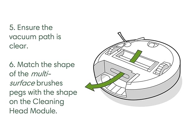 Ensure the vacuum path is clear and re-insert brushes