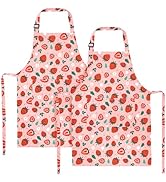 XLSXEXCL 2 Pack Kids Apron, Cute Cooking Aprons, Waterproof Art Apron with Pockets, Toddler Paint...
