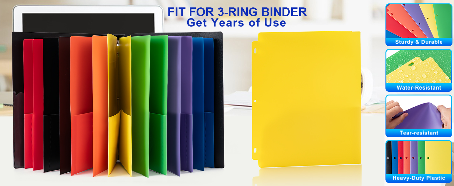 Extra Tough School Folders - Assorted Primary Colors