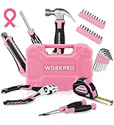WORKPRO 35-Piece Pink Tools Set, Household Tool Kit with Storage Toolbox, Basic Tool Set for Home...