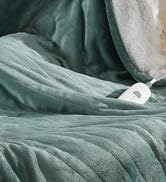 Binvesh Heated Throw Electric Throw 50"x60" Fluffy Flannel &amp; Sherpa with 5 Heating Levels &amp; 4H Au...
