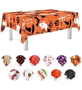 Grandipity Halloween Tablecloth Rectangle (6 Pk) Skeleton Tablecloth (54in x 108in) Orange Plasti...