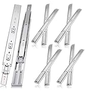 14 inch Drawer Slides 4 Pairs (8pcs) Soft Close 3 fold Full Extension Side Mount Cabinet Drawer G...