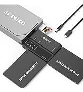 SUIDEK USB 3.0 to IDE and SATA Adapter, Type-C 5Gbps External Hard Drive Reader Converter for 2.5...