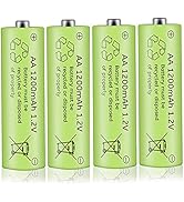 Cotchear 1200mAh AA Rechargeable Battery, 1.2V AA Rechargeable Ni-Cd Batteries - Rechargeable Cyc...
