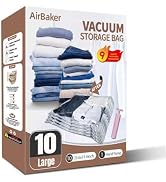 AirBaker Vacuum Storage Bags for moving, Vacuum Seal Bags for Foam Mattress,Clothing &amp; Bedding, S...