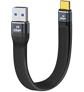 YINGAYOU Flat USB A Cable to USB C10Gbps Type C Charger Cable Flat 100W 20V 5A Support Audio &amp; Vi...