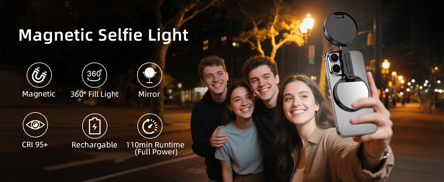 magnetic beauty selfie light for phones