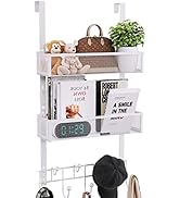 Consumest Over The Door Organizer, Over The Door Hooks, Door Hanger with 9 Coat Hooks &amp; 2 Mesh Ba...