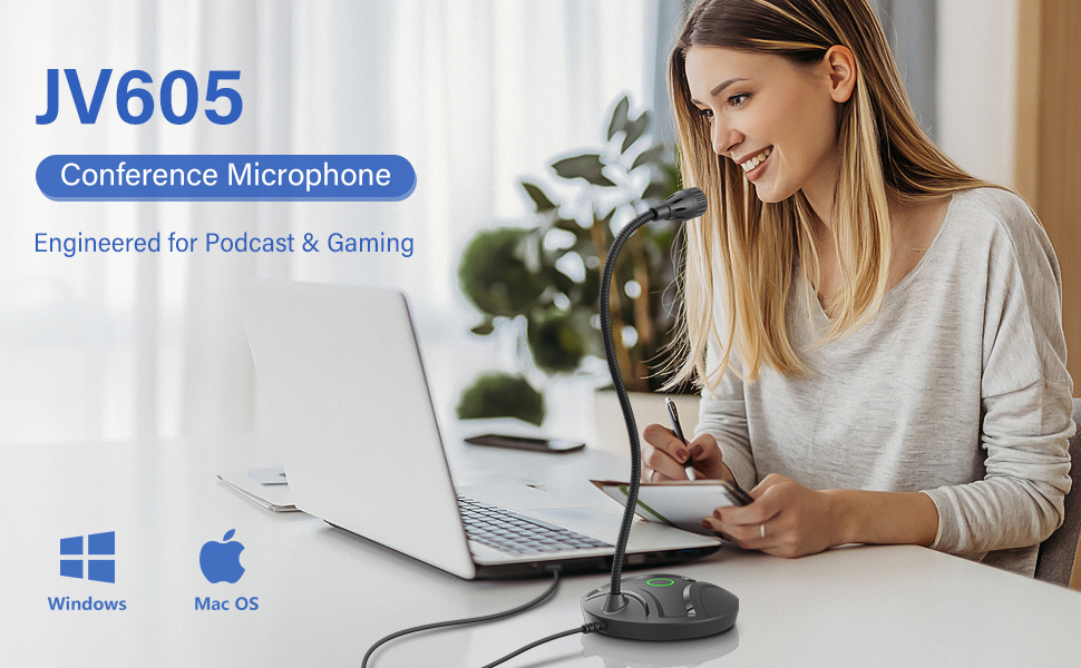 A good desktop microphone with a heavy base and flexible goose neck arm for your desktop