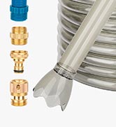 fishkeeper Gravel Vacuum for Aquarium Water Changer with 6 Faucet Adapters, 25FT