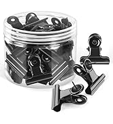 36 Pieces Black Push Pins Clips Metal Push Pins with Clips Black Pushpin Clips Bulldog Clips with...