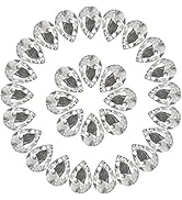 Teardrop Rhinestones 100Pcs White Point Back Glass Rhinestones for Crafts Jewelry Making,13x18mm