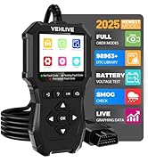 VEHLIVE OBD2 Scanner Diagnostic Tool, Check Engine Light Car Code Reader with Reset, Battery Test...
