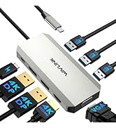 Laptop Docking Station, WAVLINK Quad Monitor Docking Station with Dual DP, HDMI, VGA, 100W PD in,...