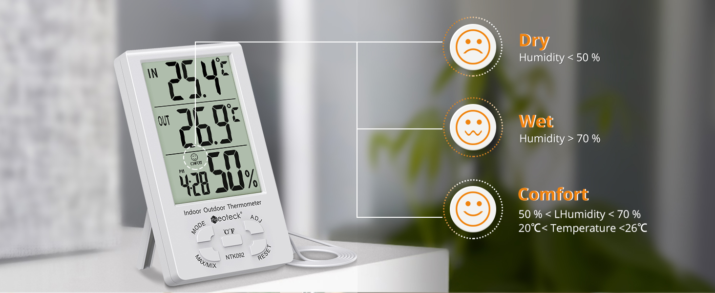 3 in 1 Thermometer Hygrometer