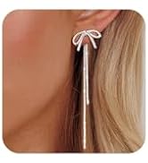 NECOCY Silver Plated Dangle Earrings for Women, Dainty Long Dangling Chain Earrings Trendy Dangly...