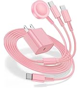 Hcoob for Apple Watch Charger 6FT, 3 in 1 Magnetic Smart iWatch Fast Charger Cable with 20W Type ...