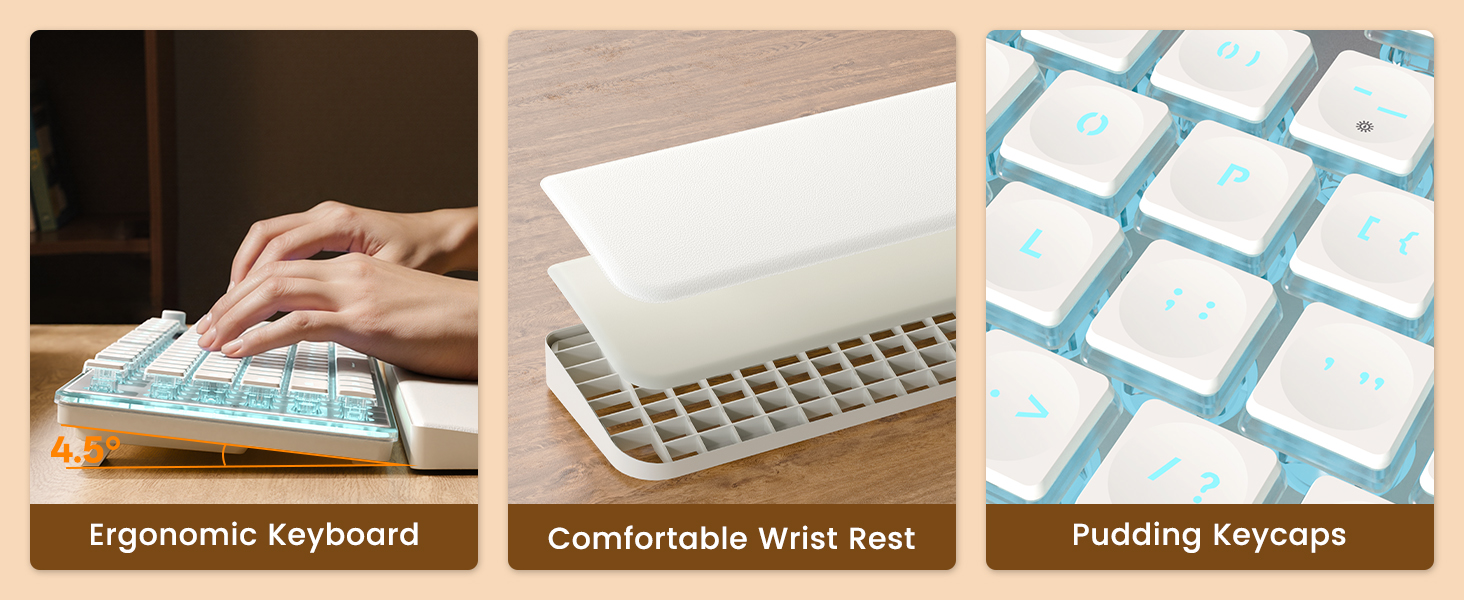 wireless keyboard with wrist rest