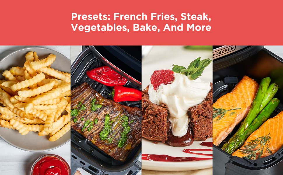 Pre-Sets for French Fries, Steak, Vegetables, Bake, and Much More
