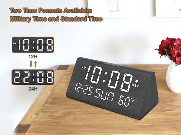 wooden alarm clock