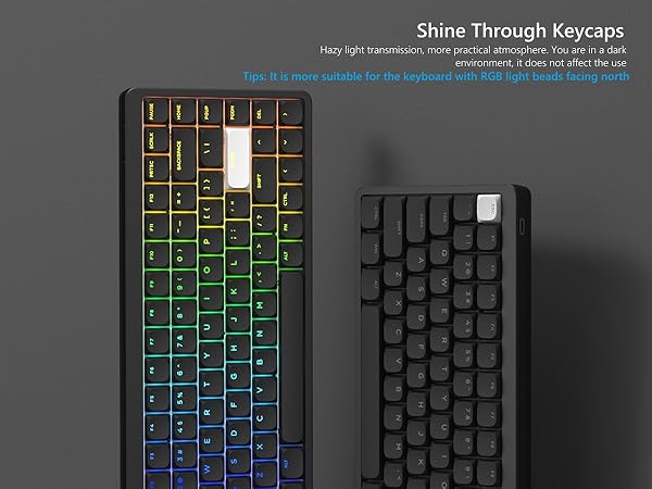 Low Profile Keycap, Shine Through Keycaps, Custom Keyboard Keycaps 75 Percent Black keycaps
