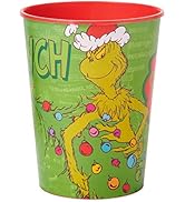 American Greetings 8-Count 16 oz. Reusable Plastic Cups, The Grinch Christmas Party Supplies