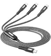 MJXIANG 100W USB C to USB C Cable, 3 in 1 Type C Fast Charging Cable 4ft, PD 3.0 USB C Cable for ...