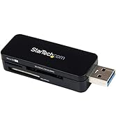 StarTech.com USB 3.0 Multimedia Memory Card Reader - Portable SDHC MicroSD Card Reader - External...