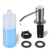 brushed nickel in sink soap dispenser