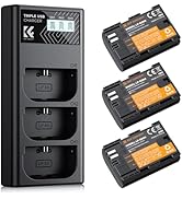 K&amp;F CONCEPT 3-Pack LP-E6NH Battery and Triple Slot Charger Compatible with Canon EOS R7, R6, R5, ...