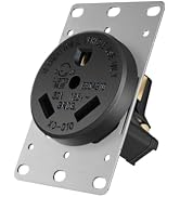 NEMA 30Amp 125 Volts 3 Prong Grounded Flush Mount Power Outlet Receptacle for RV Camper Car Trave...