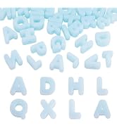FASHEWELRY 30Pcs Light Blue Extra Large Letter Beads for Bracelets | Imitation Jelly Bubble Jumbo...