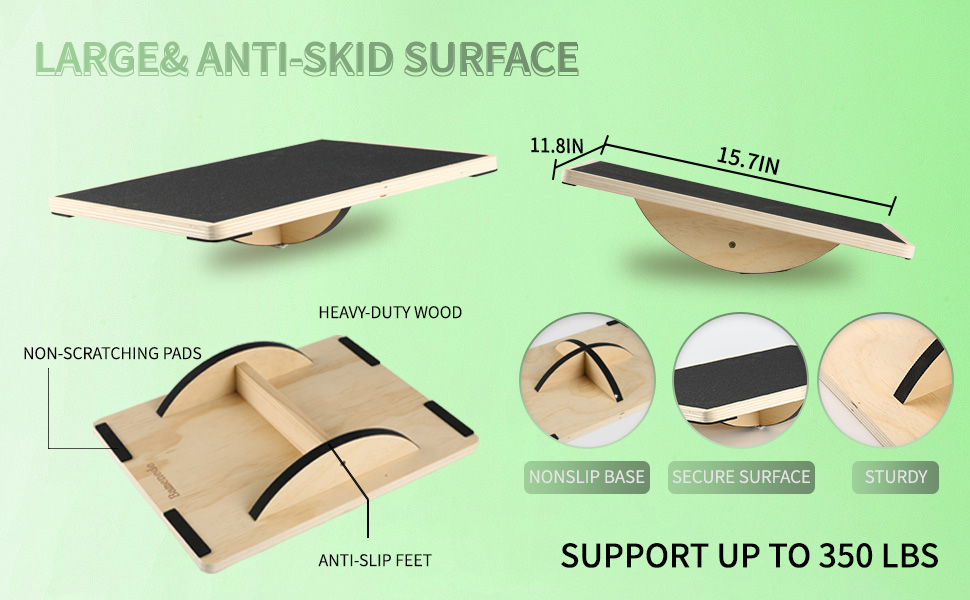 Wooden balance board with 11.8&amp;#39;&amp;#39;x15.7&amp;#39;&amp;#39;