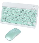 Bluetooth Wireless Keyboard and Mouse Combo,Ultra-Slim Ergonomic Mini Small Rechargeable Portable...