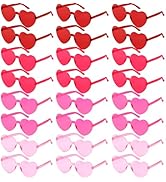 PLULON Heart Shape Sunglasses Valentine's Day Rimless Transparent Glasses for Women Girls Party F...