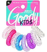 Goody Kids Hair Coils - 8 Count, Assorted - Dentless Jelly Bands Ponytailers for Women, Teens &amp; G...