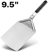 KitchenStar Pizza Paddle with Folding Handle (9.5 x 14 Inches) | Metal Pizza Peel - Placement, Tu...
