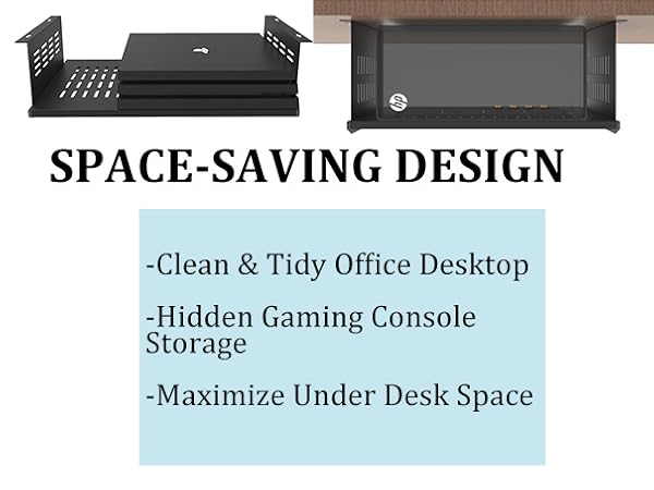Under desk computer mount shelf