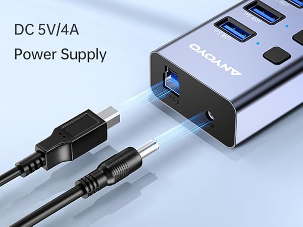 5V/4A USB HUB with AC adapter