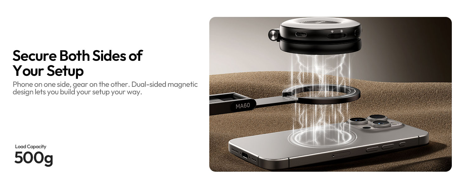 ULANZI MA60 Magnetic Phone Tripod Stand for iPhone - Aluminium Maglock Smartphone
