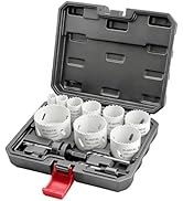 Greywolf 15 pcs Bi-Metal Hole Saw Set, M42 8% Cobalt HSS Hole Saw Kit with 3/4"-2-1/2" (19-64mm) ...