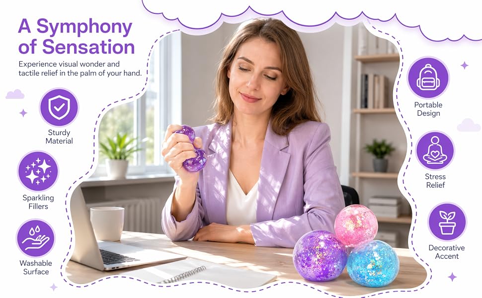 Glitter Stress Relief Balls for Anxiety Relief