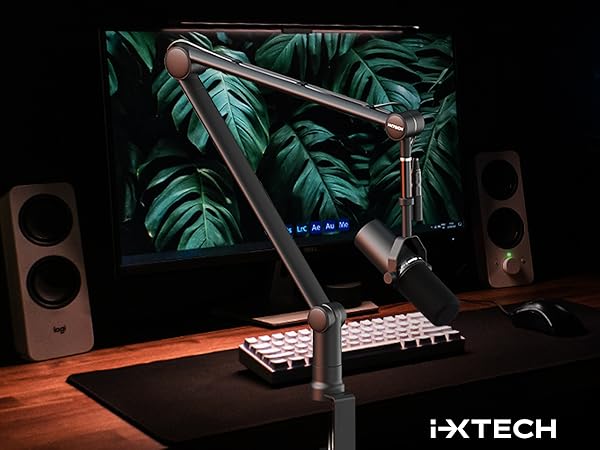 mic boom arm microphone stand mount desk mount desktop blue yeti elgato stands computer podcast