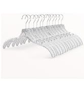 HOUSE DAY Clear Plastic Hangers 25 Pack, Durable Crystal Hangers for Clothes, Light Weight Plasti...