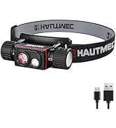 HAUTMEC Rechargeable Headlamp 1000 Lumens LED Headlights Head Lamp as Work Light or Flashlight wi...