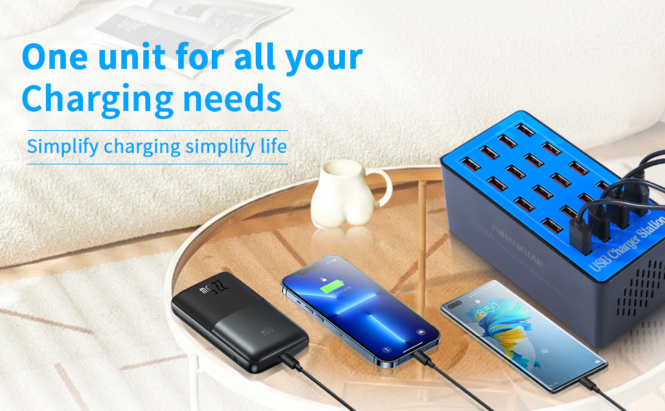 Charging Station for Multiple Devices 20-Ports USB Charging Station 3