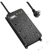 6-Outlet Outdoor Power Strip Weatherproof with USB, Waterproof Surge Protector,Outdoor Electrical...
